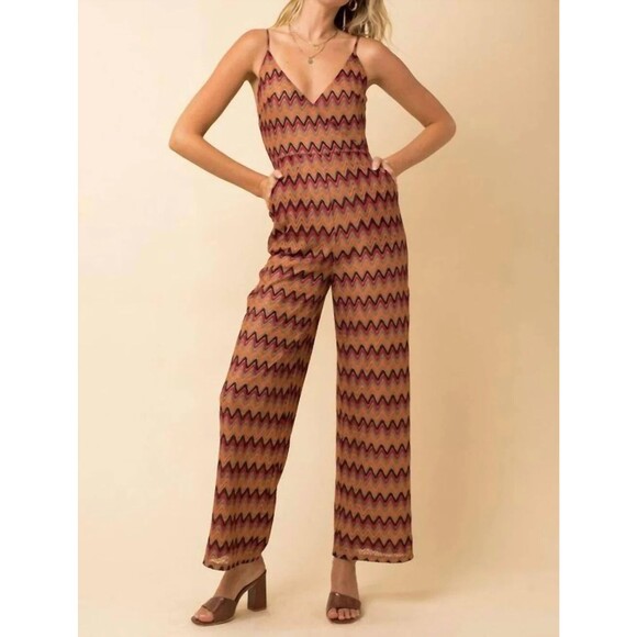 Gilli crochet chevron jumpsuit in Multi NWT - Picture 1 of 4